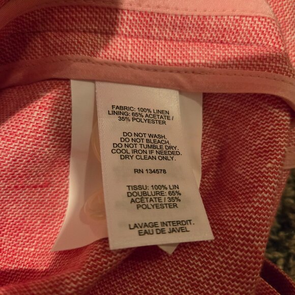 NWT Vineyard Vines Linen Blazer Jacket Jetty Red 40R - Picture 3 of 5